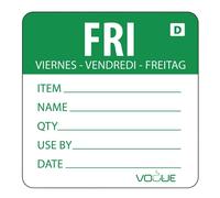 Vogue Dissolvable Day of the Week Labels - Friday in Green - Pack Quantity - 250