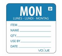 Vogue Dissolvable Day of the Week Labels - Monday in Blue - Pack Quantity - 250
