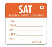 Vogue Dissolvable Day of the Week Labels - Saturday in Red - Pack Quantity - 250