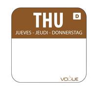 Vogue Dissolvable Thursday Food Safety Day Labels - 20mm Pack of 1000