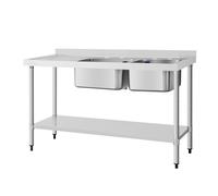 Vogue Double Sink Left Hand Drainer 1500mm - DY825