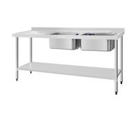 Vogue Double Sink Left Hand Drainer 1800mm - DY828
