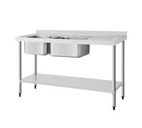 Vogue Double Sink Right Hand Drainer 1500mm - DY824