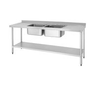 Vogue Double Sink with Double Drainer 2100mm - DY829