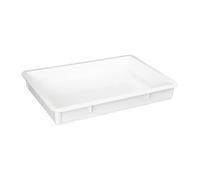 Vogue Dough Box 650 x 455 x 85 mm, White, Polypropylene - Stackable Bakers Dough Box for Storing, Transporting & Proofing Dough - Dishwasher Safe, Lid (FS999) Sold Separately, FS998