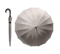 VOGUE - Elegant and exclusive women's long umbrella with 16 ribs. 100% Eco-Rpet fabric with recycled plastic bottles, in 6 colours. Automatic opening and manual closing. Wind proof system., grey, Grande, Modern