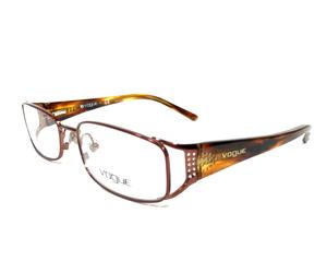 Vogue Eyeglasses Frames VO3671-B 811 Brown Horn Wire Rim Crystals 53-17-130