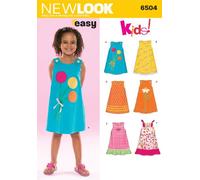 Vogue Fabrics New Look Sewing Pattern 6504: Child Dresses, Size A, Multi-Colour, A (3-4-5-6-7-8)