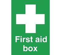 Vogue First Aid Box Sign - Self-Adhesive, Visible, Emergency Location Indicator