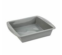 Vogue Square Silicone Baking Pan 245 mm, Grey, Size: 245(W) x 245(D)mm, Flexible Baking Tray, High Heat Resistant up to 260°C - Fridge, Freezer, Microwave, Oven & Dishwasher Safe, DA532
