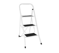 Vogue 12592 Folding Step Stool 3 Tread Steel Heavy Duty Foldable Ladder, 1150 X 460 X 30 mm