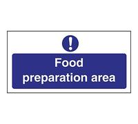 Vogue Food Prep Area Sign - 100x200mm 4x8" (Self-Adhesive)