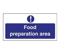 Food Preparation Area Sign Notice Safety Plaque Poster Commercial 100X200mm