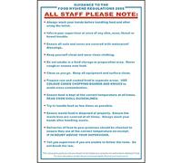 Vogue Food Safety Act 2006 Guidance Sign - Self Adhesive on Any Surface and Waterproof L951