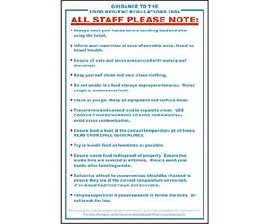 Vogue Food Safety Act 2006 Guidance Sign - Self Adhesive on Any Surface and Waterproof L951
