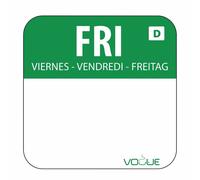 Vogue Friday Food Safety Day Labels - Green - Removable - 20 mm 1000 pc
