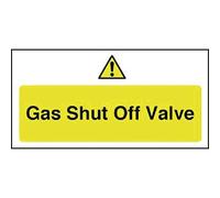 Vogue Gas Shut Off Valve Sign - 100x200mm 4x8" (Self-Adhesive)