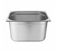 Vogue Stainless Steel 2/3 Gastronorm Tray 200 mm Deep, Silver, Capacity: 15.7 Litre, Size: 325(H) x 354(W) x 200(D)mm, Buffet Station Tray, GM315