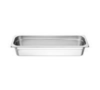 Vogue Gastronorm Tray GN 2/4 Stainless Steel Stackable Shatterproof - 100mm