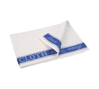 Vogue Glass Cloth | White with Blue Border | Size: 762 x 508mm / 30 x 20 inch | E911