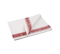 Vogue E910 Glass Cloth, Linen Union, 30" x 20", Red Border