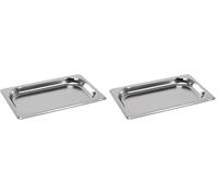 Vogue GM312 Stainless Steel GN 1/4 Pan 20mm 265x162mm Food Container Restaurant, Silver (Pack of 2)