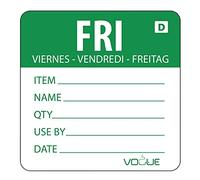Vogue Dissolvable Day of the Week Labels - Friday in Green - Pack Quantity - 250