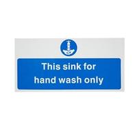 Vogue Hand Wash Only Sign - 230x90mm 9x3 1/2" (Self-Adhesive)