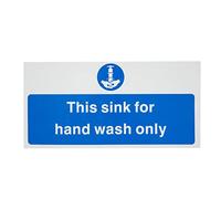 Vogue Hand Wash Only Sign - 230x90mm 9x3 1/2" (Self-Adhesive)