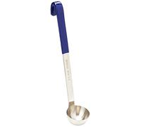 Vogue Heavy Duty Colour Coded Ladle 59 ml/2 oz, Blue, Stainless Steel, Size: 345(L)x60(Dia)mm, Stamped Capacity Marking, Hooked Handle for Storage, CD145