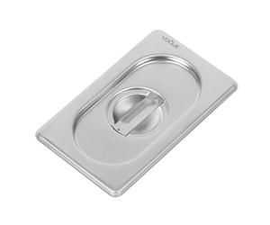 Vogue Heavy Duty Lid St/St - GN 1/9 | Reinforced corners resist warping while dishwasher-safe construction ensures quick cleanup and heat retention.