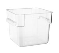 Vogue Hygiplas Polycarbonate Square Storage Container, 5.5 Ltr | Airtight seal locking system protects ingredients from moisture and pests; stackable to optimize commercial kitchen storage.