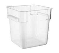 Vogue Hygiplas Polycarbonate Square Storage Container, 7 Ltr | Maximises shelf space in commercial kitchens, stackable when full, and withstands busy hospitality environments.