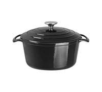 Vogue Induction Cast Iron Round Casserole Dish 4Ltr 235mm, Black | Heats evenly on induction hobs for slow-cooked stews, with a hardwearing finish suited for busy commercial kitchens.