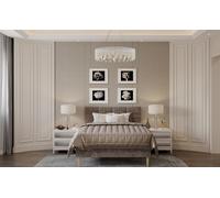 Vogue Jessica Champagne Crushed Velvet Bed Frame, King Size