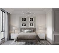 Vogue Julia Crushed Silver Ice Velvet Bed Frame, Double