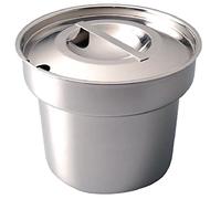 Vogue Bain Marie Pot and Lid 4 Litre, Stainless Steel, Size: 170(H) x 215(Dia)mm, Suitable for all Heat Sources, Notched Lid, K081