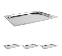 Vogue K927 Stainless Steel 1/2 Gastronorm Pan 4Ltr/65mm Deep Food Container, Silver (Pack of 4)