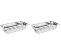Vogue K929 Stainless Steel 1/3 Gastronorm Pan, 2.5 L Capacity, 65 mm Depth, Silver (Pack of 2)