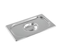 Vogue K972 Stainless Steel Lid With Centre Handle For 1/4 Gastronorm Pan, Silver