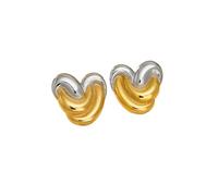 Vogue Love Heart Mix Wave Line Earrings INS Gold Plated Hypoallergenic Stainless Steel Trendy Lady Jewelry Gift