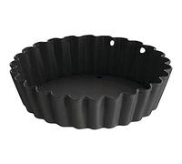 Vogue Mini Quiche Tin Non-Stick With Removable Base 80mm (3 pack) CW990 | Carbon steel material distributes heat evenly for uniform baking, with fluted edges and a dishwasher-safe finish.