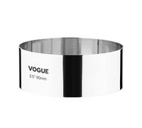Vogue Mousse Ring St/St - 90x35mm 3 1/2x1 1/4" | Creates perfectly round layered desserts and cold sweets, with an imperial sizing reference of 3 1/2 x 1 1/4 inches.