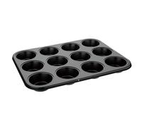 Vogue Non Stick Muffin Tray with 12 Cups Made of Carbon Steel - 35x27x3cm