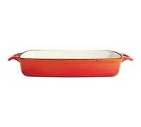 Vogue Rectangular Casserole Dish in Orange Made of Cast Iron 2.8Ltr