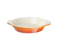 Vogue Round Cast Iron Gratin Dish 400 ml/150(Dia)mm, Orange & Cream, Enamelled Cast Iron, Induction & All Heat Source Compatible, GH316