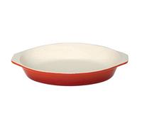 Vogue Oval Cast Iron Gratin Dish 650 ml, Orange, Size: 40(H) x 140(W) x 195(D)mm, Enamelled Cast Iron, Induction Compatible, All Oven & Hob Type Compatible, Potato Gratin Oven Dish, GH318