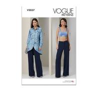 Vogue Paper Pattern V2037Y5 Misses' Shirt, Crop Top and Trousers Y5 (18-20-22-24-26)