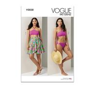 Vogue Paper Pattern V2038A Misses' Bikini and Sarong A (XS-S-M-L-XL-XXL)
