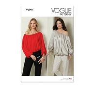 Vogue Paper Patterns V2091A Misses' Top with Length Variations A (XS-S-M-L-XL-XXL)